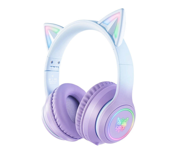 I-ONIK Słuchawki gamingowe B90 RGB kocie uszy Fioletowe ON-B90_CAT/PE - 1372984 - zdjęcie